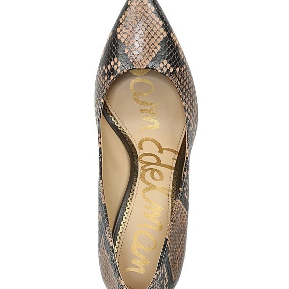 Sam Elderman Hazel Snake Print Leather Dress Pumps - image 7